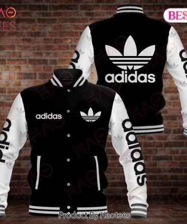 Adidas Black And White New Fashion Baseball Varsity Jacket