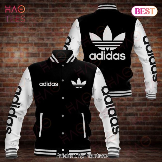 Adidas Black And White New Fashion Baseball Varsity Jacket
