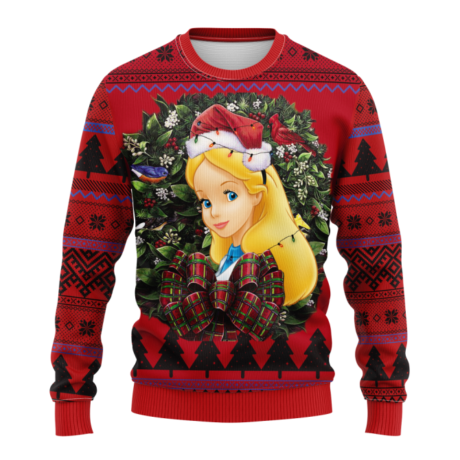 Alice In Wonderland Noel Mc Ugly Christmas Sweater Thanksgiving Gift - Image 3