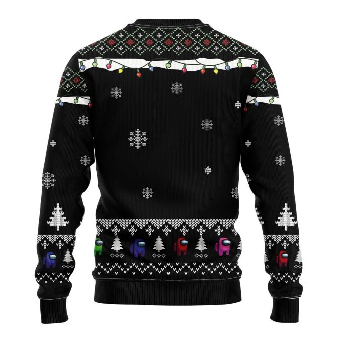 Among Us Black Ugly Christmas Sweater Amazing Gift Idea Thanksgiving Gift - Image 2