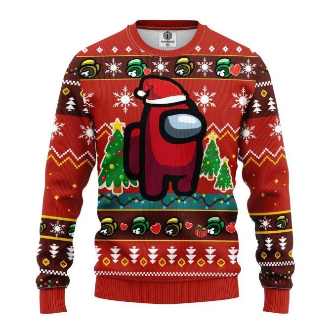 Among Us Red Ugly Christmas Sweater Amazing Gift Idea Thanksgiving Gift - Image 3