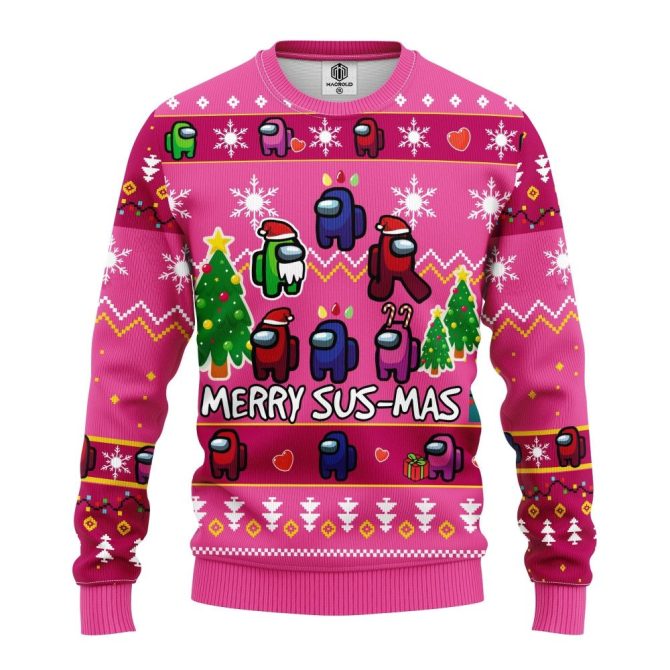 Among Us Merry Sus Ugly Christmas Sweater Amazing Gift Idea Thanksgiving Gift - Image 3