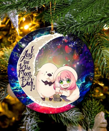 Anya Spy X Family Dog Love You To The Moon Galaxy Ceramic Circle Ornament Perfect Gift For Christmas Holiday