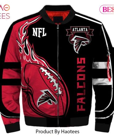 Atlanta Falcons Nfl Bomber Jacket - Stylish Flame Design, Perfect For Fans!