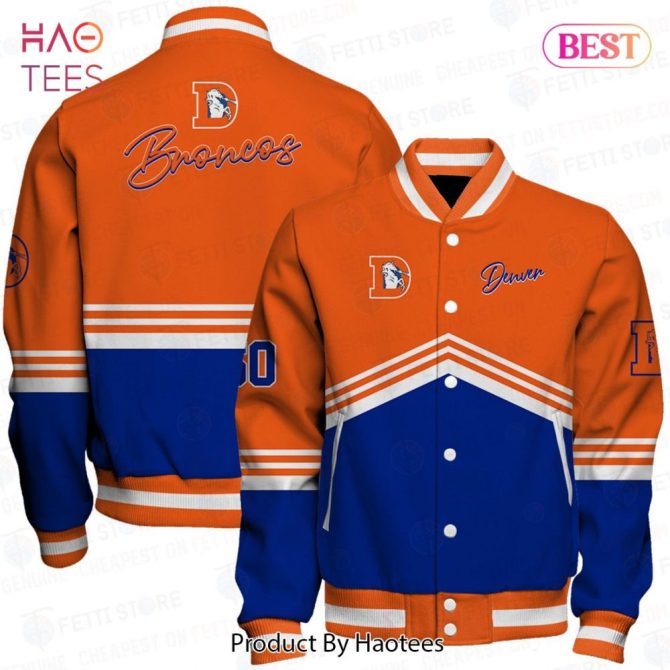 Denver Broncos Varsity Jacket - Stylish Orange & Blue Fan Gear For Ultimate Support
