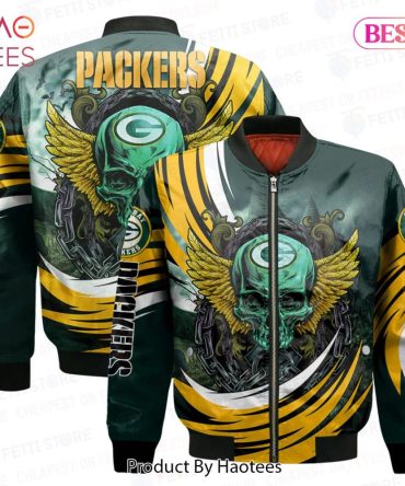 Available Green Bay Packers Halloween Magic Pattern 3D Bomber Jacket