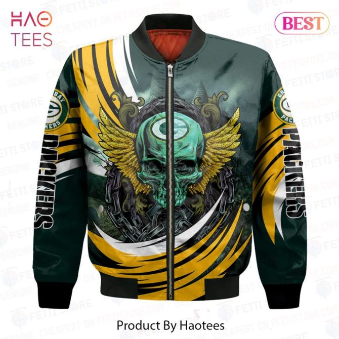 Available Green Bay Packers Halloween Magic Pattern 3D Bomber Jacket - Image 2