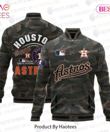 Limited Edition Houston Astros Camo Bomber Jacket - Perfect For Mlb Fans!
