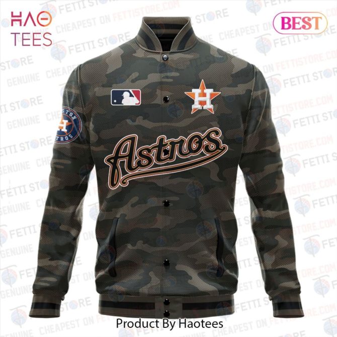 Limited Edition Houston Astros Camo Bomber Jacket - Perfect For Mlb Fans! - Image 2