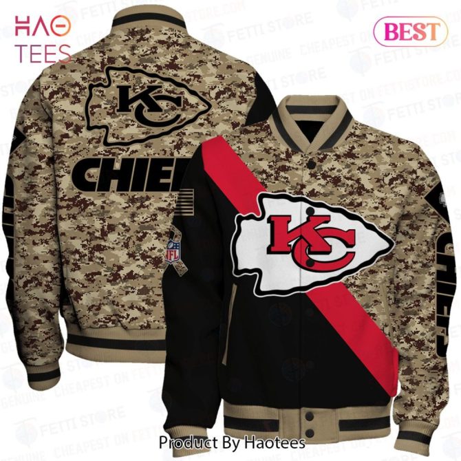 Kc Chiefs Camouflage Bomber Jacket - Stylish & Warm Fan Gear For Game Day!