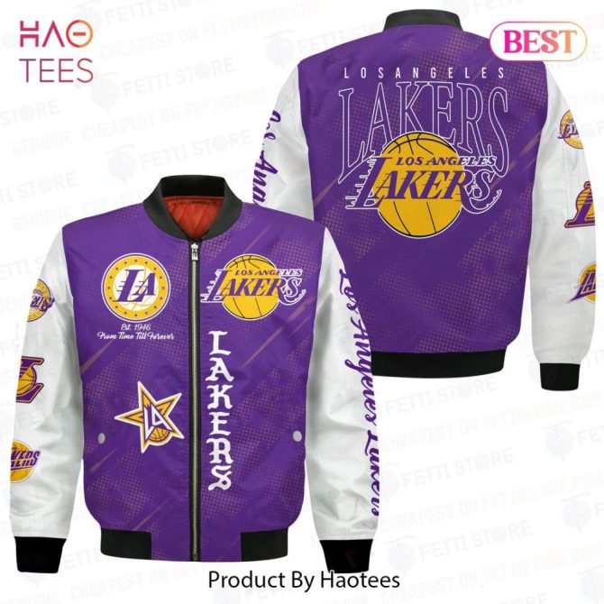 Available Los Angeles Lakers National Basketball Association Aop Bomber Jacket