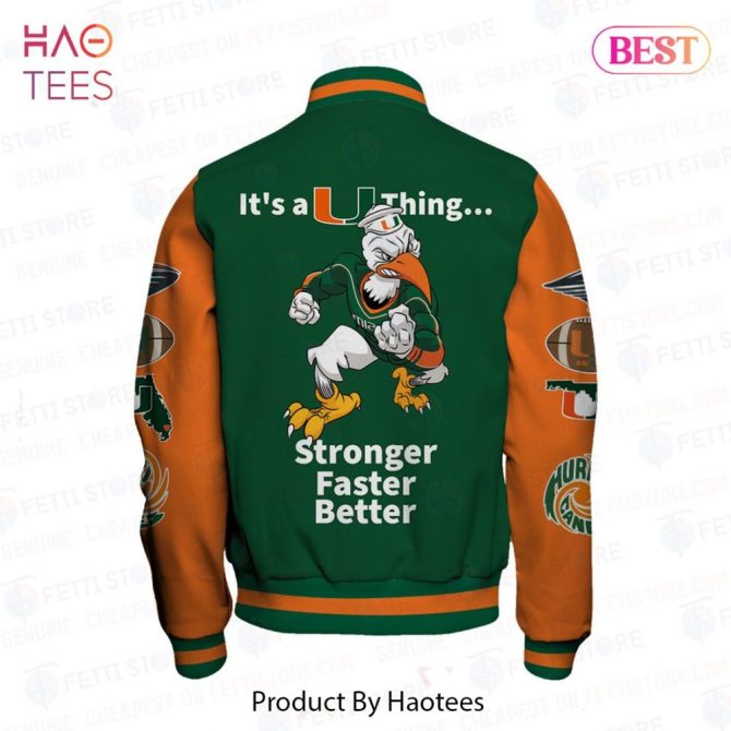 Get Game-Ready: Miami Hurricanes Varsity Jacket - Show Your Team Spirit In Style! - Image 3