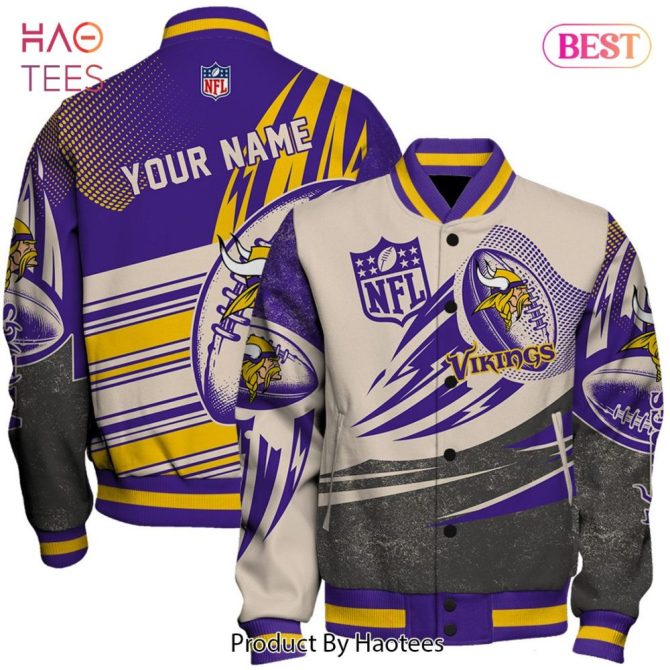 Customizable Nfl Vikings Varsity Jacket – Perfect Gift For Fans!