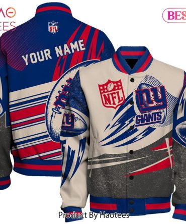 Custom Nfl New York Giants Varsity Jacket - Personalized Fan Gear, Stylish & Comfortable