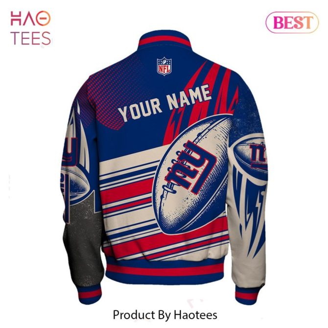 Custom Nfl New York Giants Varsity Jacket - Personalized Fan Gear, Stylish & Comfortable - Image 3