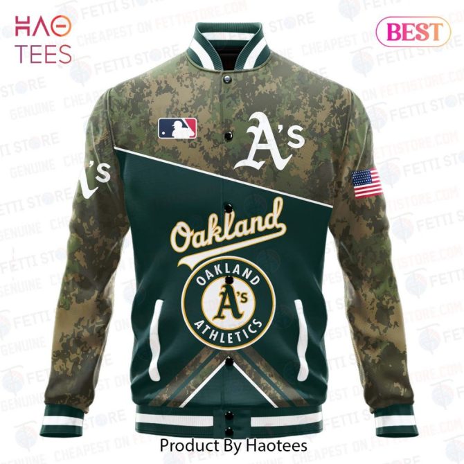Oakland A'S Camo Varsity Jacket - Premium Baseball Fan Gear, Limited Edition - Image 2
