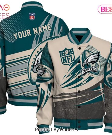 Customizable Eagles Varsity Jacket - Personalized Nfl Fan Apparel For Ultimate Team Spirit