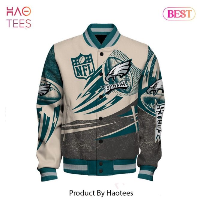 Customizable Eagles Varsity Jacket - Personalized Nfl Fan Apparel For Ultimate Team Spirit - Image 2
