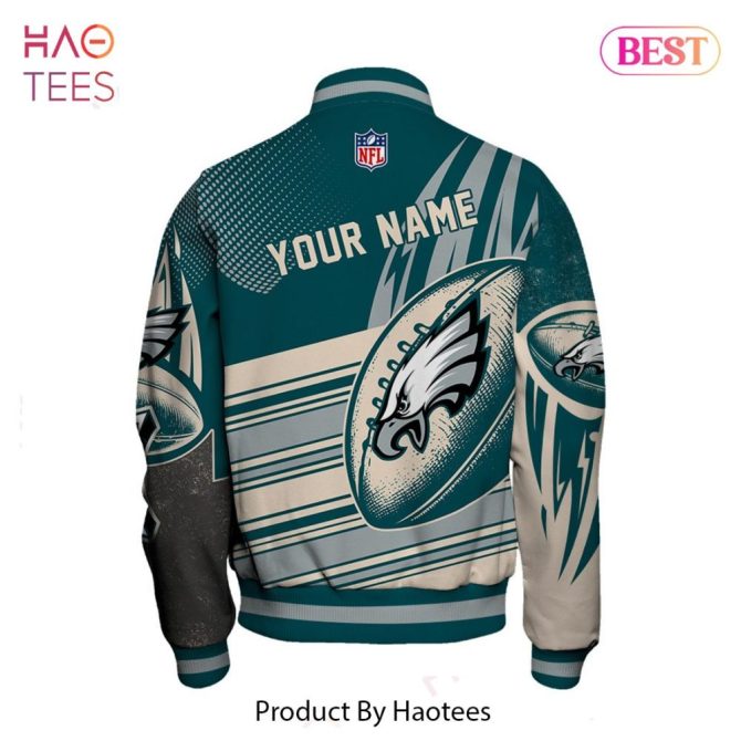 Customizable Eagles Varsity Jacket - Personalized Nfl Fan Apparel For Ultimate Team Spirit - Image 3