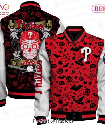 Limited Edition Phillies Halloween Varsity Jacket - Spooky Style & Team Spirit!