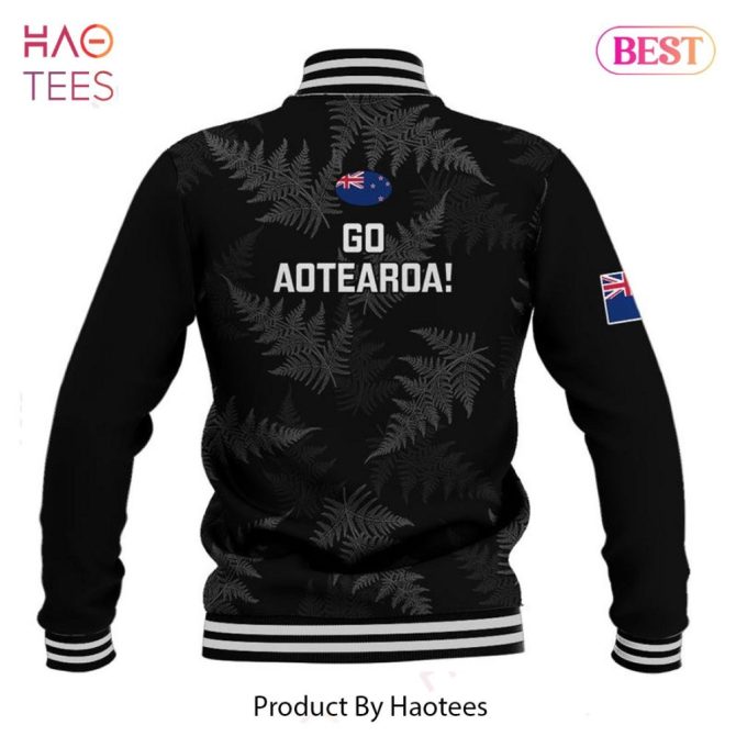 New Zealand Rugby World Cup 2023 Jacket - Unisex Varsity Style, Black & White, Limited Edition - Image 2