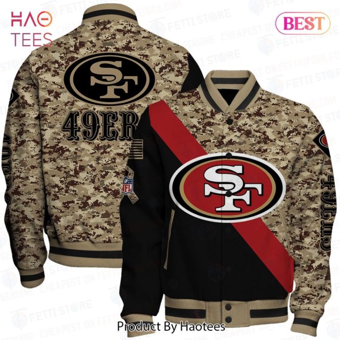 49Ers Camo Varsity Jacket - Stylish Nfl Fan Gear For Ultimate Team Support