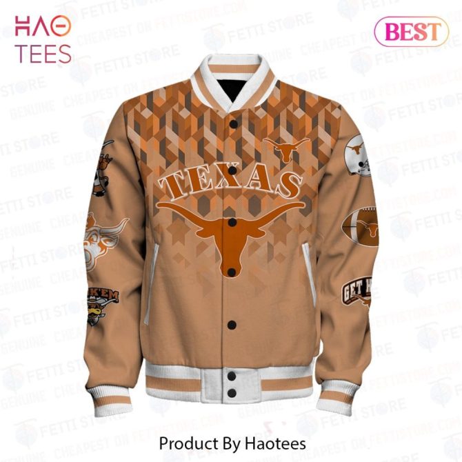 Hook 'Em Horns Texas Longhorns Varsity Jacket - Ncaa Fan Gear, Unisex Sporty Bomber - Image 2