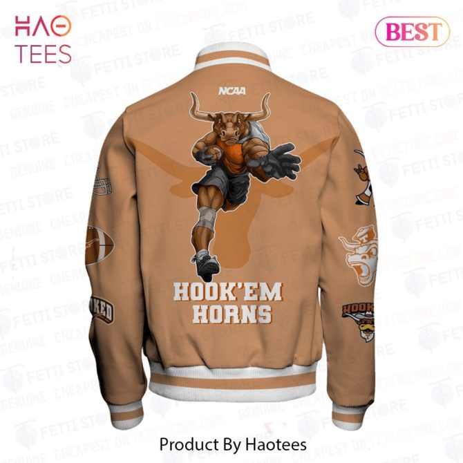 Hook 'Em Horns Texas Longhorns Varsity Jacket - Ncaa Fan Gear, Unisex Sporty Bomber - Image 3
