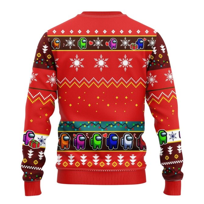 Among Us Ugly Christmas Sweater Red Amazing Gift Idea Thanksgiving Gift - Image 2