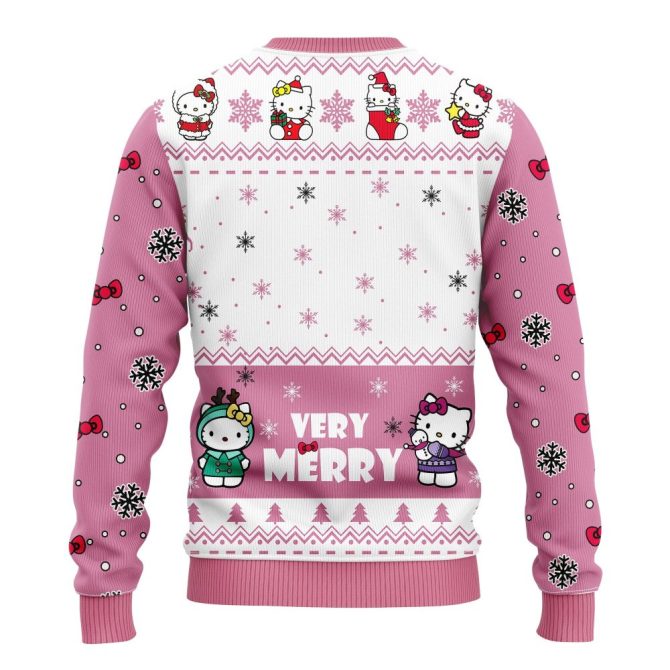 Cozy Hello Kitty Christmas Sweater - Festive Pink Holiday Pullover For A Very Merry Celebration - Image 2