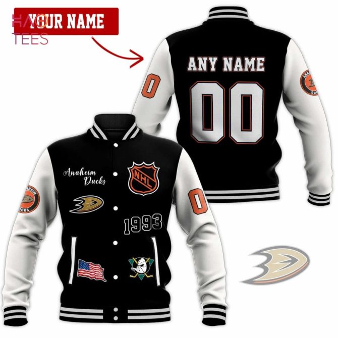 Custom Anaheim Ducks Varsity Jacket - Personalized Name & Number - Nhl Fan Gift