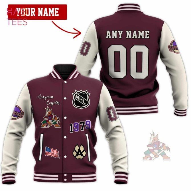 Custom Arizona Coyotes Varsity Jacket - Personalize Name & Number - Nhl Fan Gift