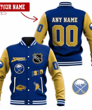 Customizable Nhl Varsity Jacket – Personalized Name & Number, Buffalo Team Design