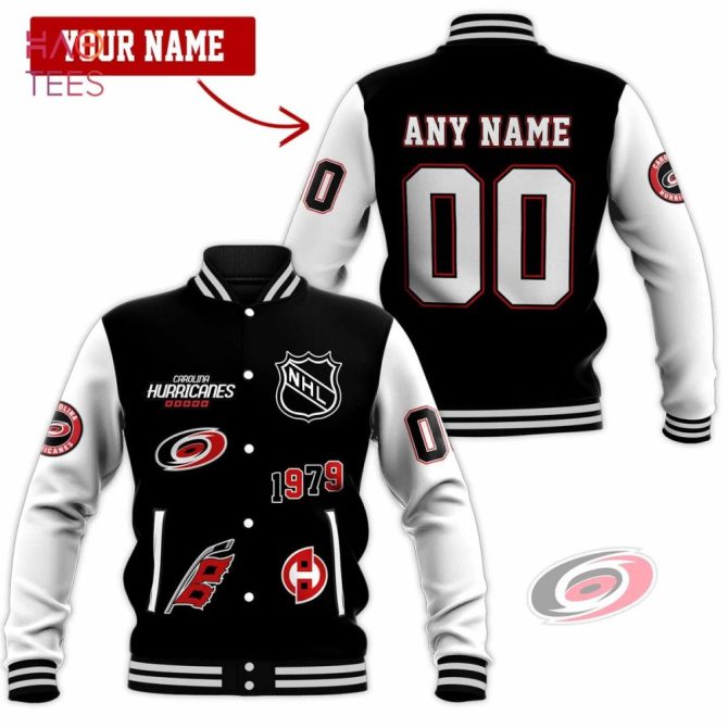 Custom Nhl Varsity Jacket - Personalized Name & Number - Carolina Hurricanes Fan Gear
