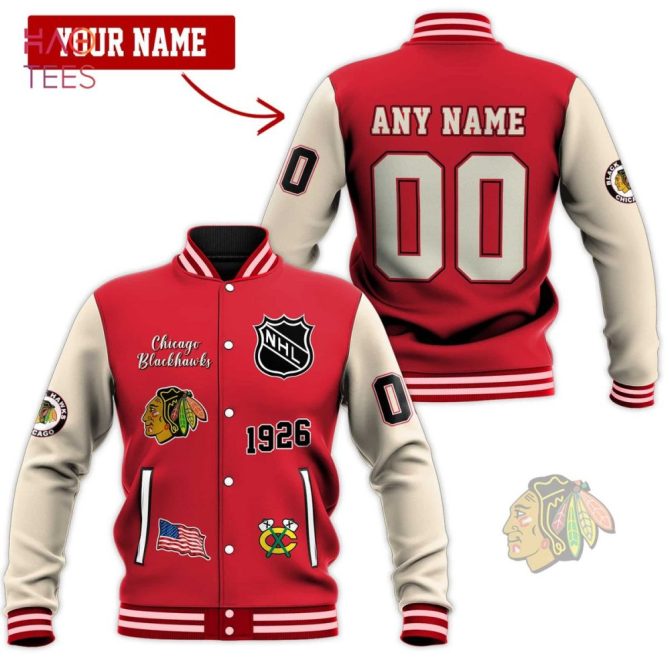 Customizable Chicago Blackhawks Varsity Jacket - Personalized Name & Number, Nhl Fan Gear