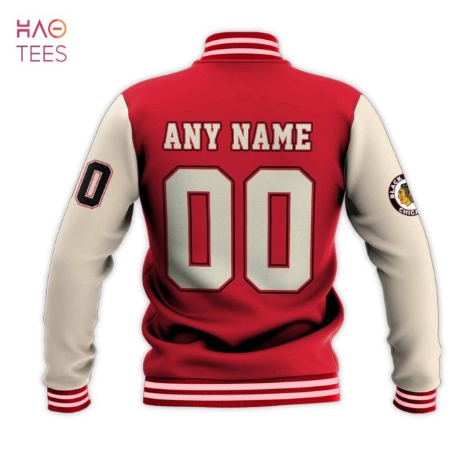 Customizable Chicago Blackhawks Varsity Jacket - Personalized Name & Number, Nhl Fan Gear - Image 3