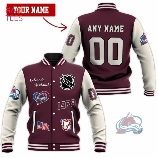 Custom Nhl Varsity Jacket - Personalized Colorado Avalanche Design - Add Any Name & Number!