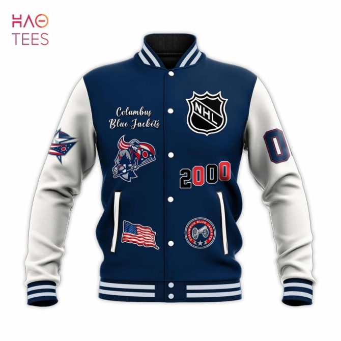 Customizable Columbus Blue Jackets Varsity Jacket - Add Your Name & Number - Perfect Gift For Nhl Fans - Image 2