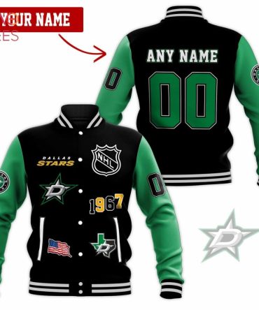 Custom Nhl Dallas Stars Varsity Jacket - Personalized Name & Number, Stylish Fan Gear