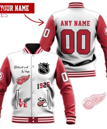 Customizable Detroit Red Wings Varsity Jacket - Personalized Name & Number, Nhl Fan Gear