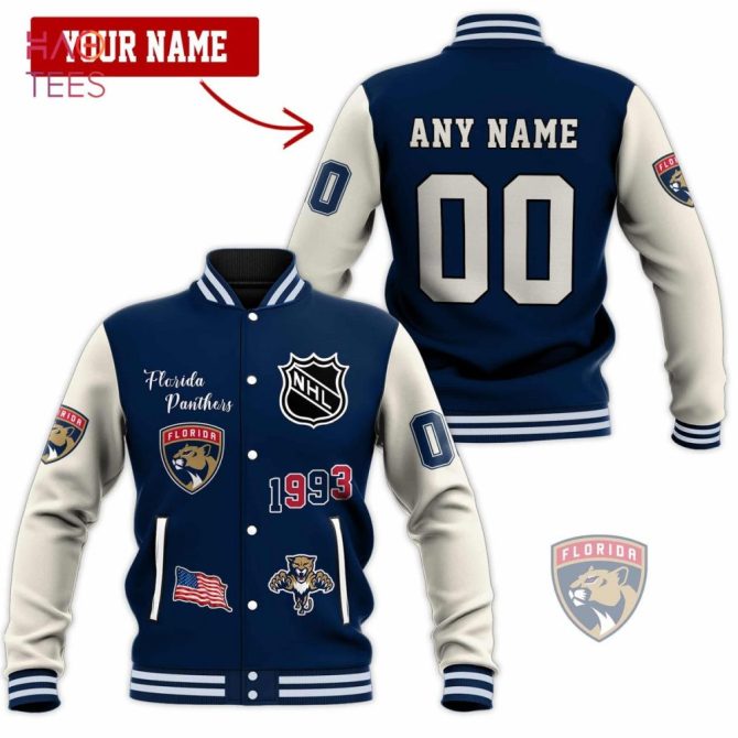 Customize Your Nhl Florida Panthers Varsity Jacket - Add Name & Number!