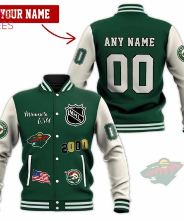 Custom Minnesota Wild Nhl Varsity Jacket - Personalized Name & Number, Limited Edition 2000