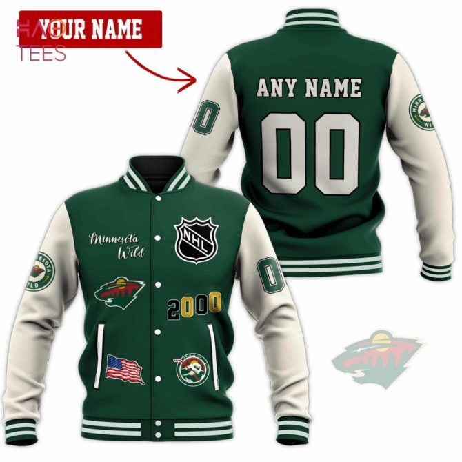 Custom Minnesota Wild Nhl Varsity Jacket - Personalized Name & Number, Limited Edition 2000