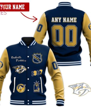 Custom Nashville Predators Varsity Jacket – Personalized Name & Number