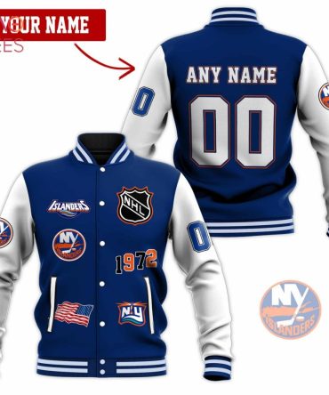 Customizable New York Islanders Varsity Jacket - Personalized Name & Number, Perfect Gift