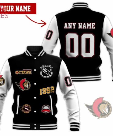 Customizable Ottawa Senators Varsity Jacket - Add Your Name & Number - Nhl Fan Gear