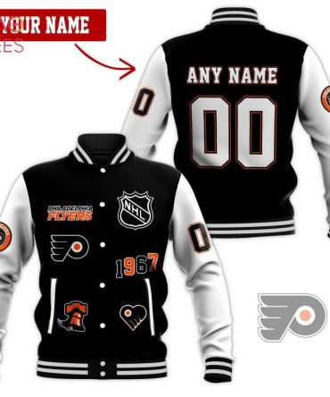 Customize Your Own Philadelphia Flyers Varsity Jacket - Personalize Name & Number - Nhl Fan Gear