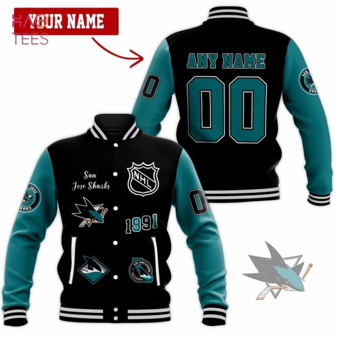 Custom San Jose Sharks Varsity Jacket – Personalized Name & Number, Nhl Fan Gear