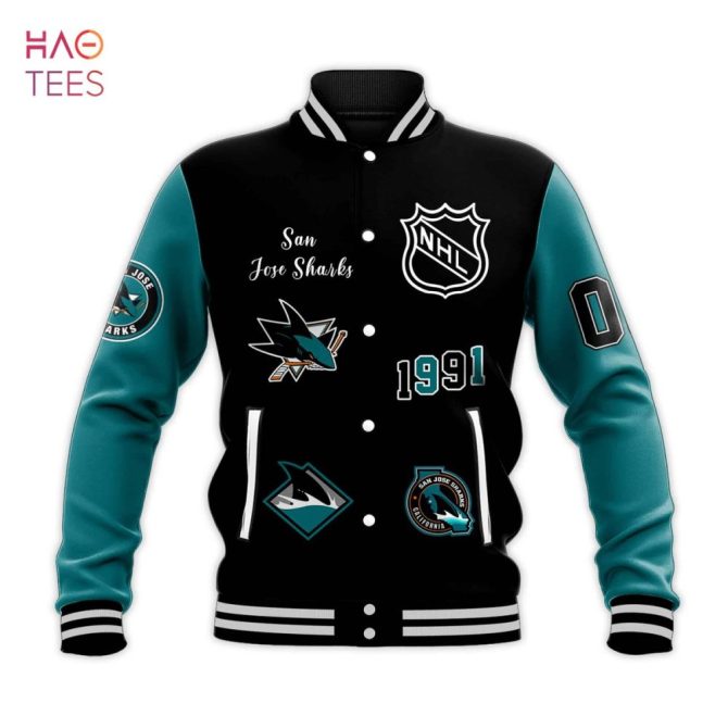 Custom San Jose Sharks Varsity Jacket – Personalized Name & Number, Nhl Fan Gear - Image 3
