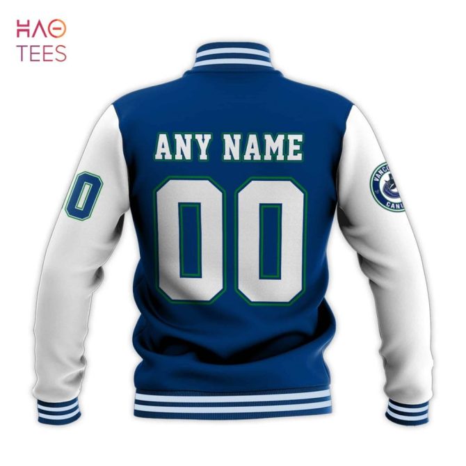 Customizable Vancouver Canucks Varsity Jacket - Add Your Name & Number - Perfect Gift! - Image 3